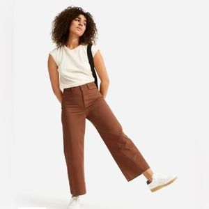 Everlane, Lightweight Wide-leg Crop Chino, light brown, size 4